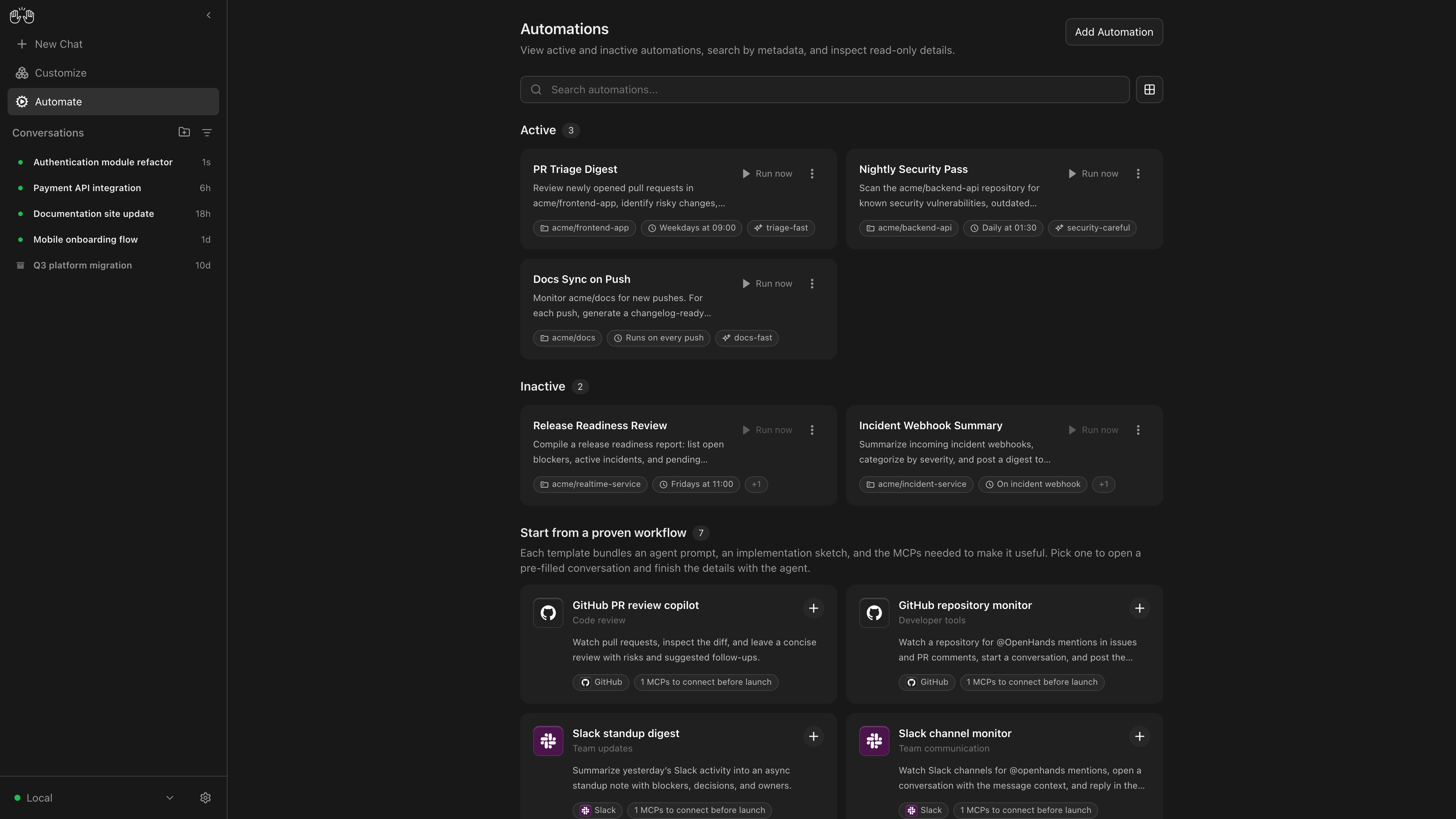 Agent Canvas automation preview